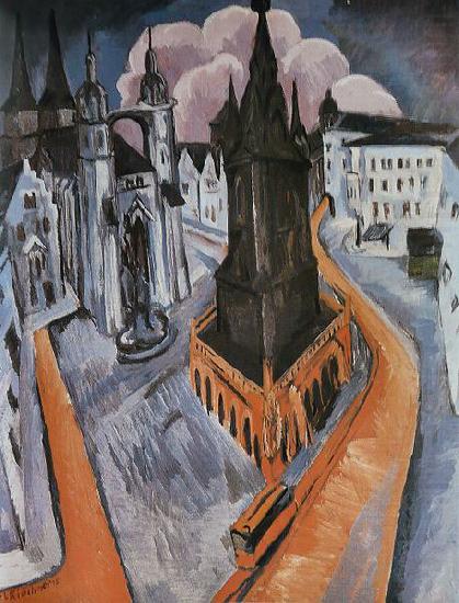 Ernst Ludwig Kirchner Der rote Turm in Halle china oil painting image